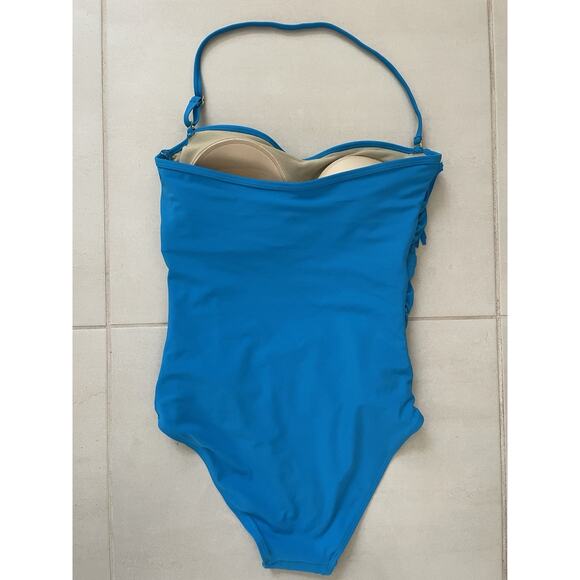 Swimsuits For All Swim Kim Gravel One Piece Fringe Swimwear Blue - Picture 4 of 9